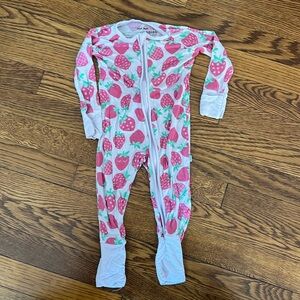 Little Sleepies pink strawberry zippy